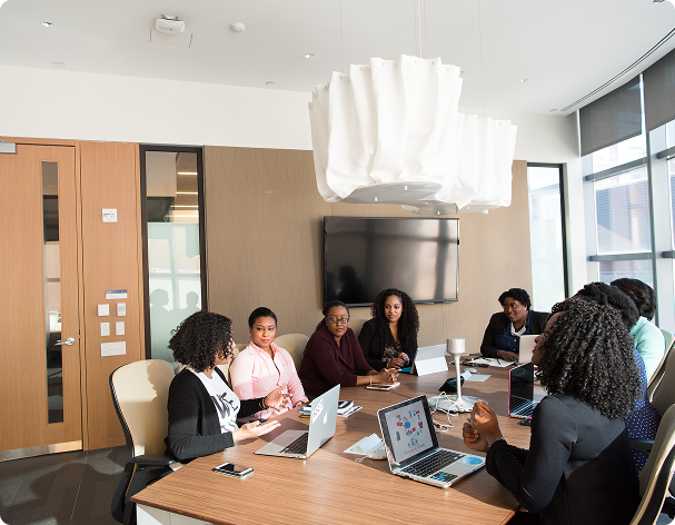 Team meeting around a table
